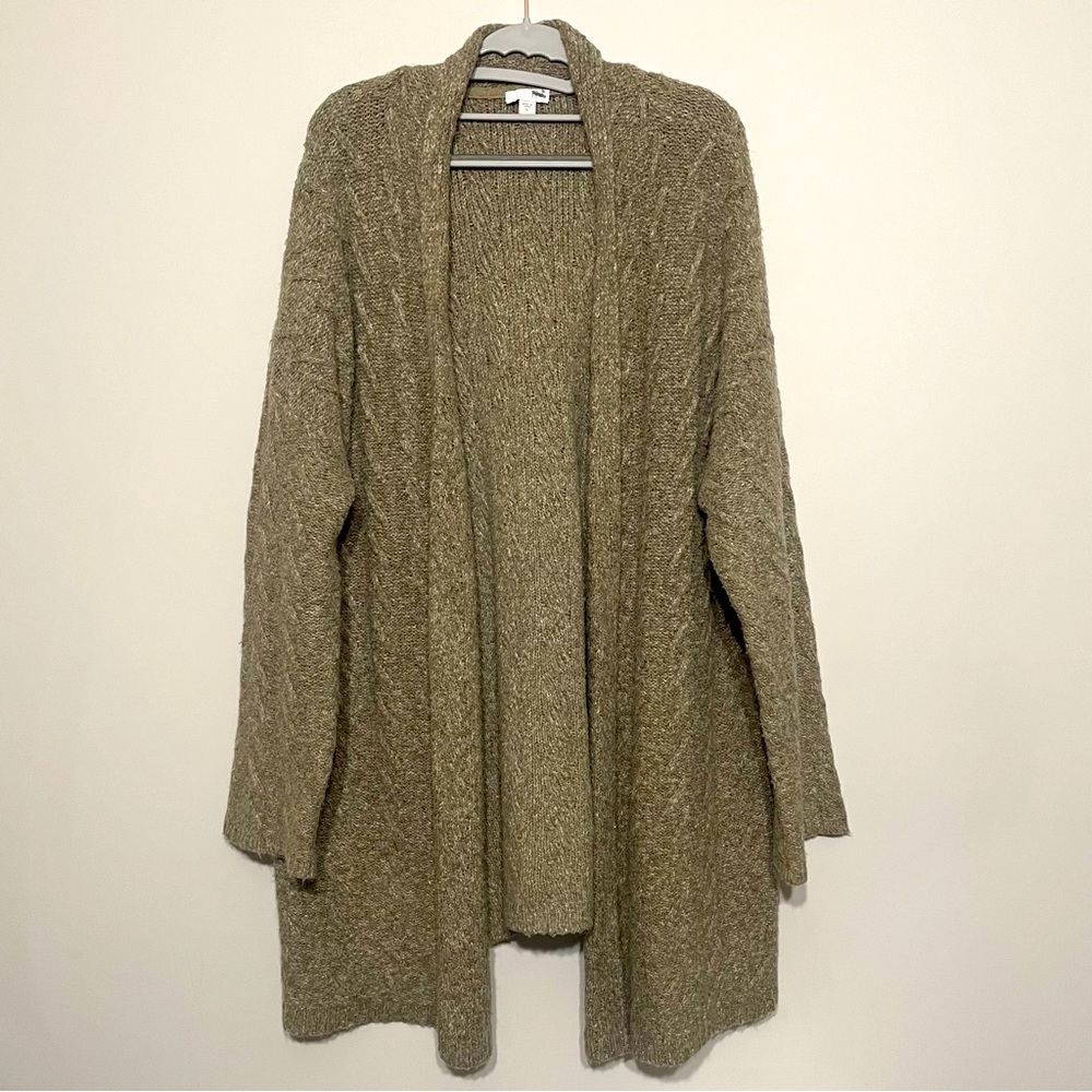 J Jill Alpaca Wool Blend Open Front Cardigan  XL